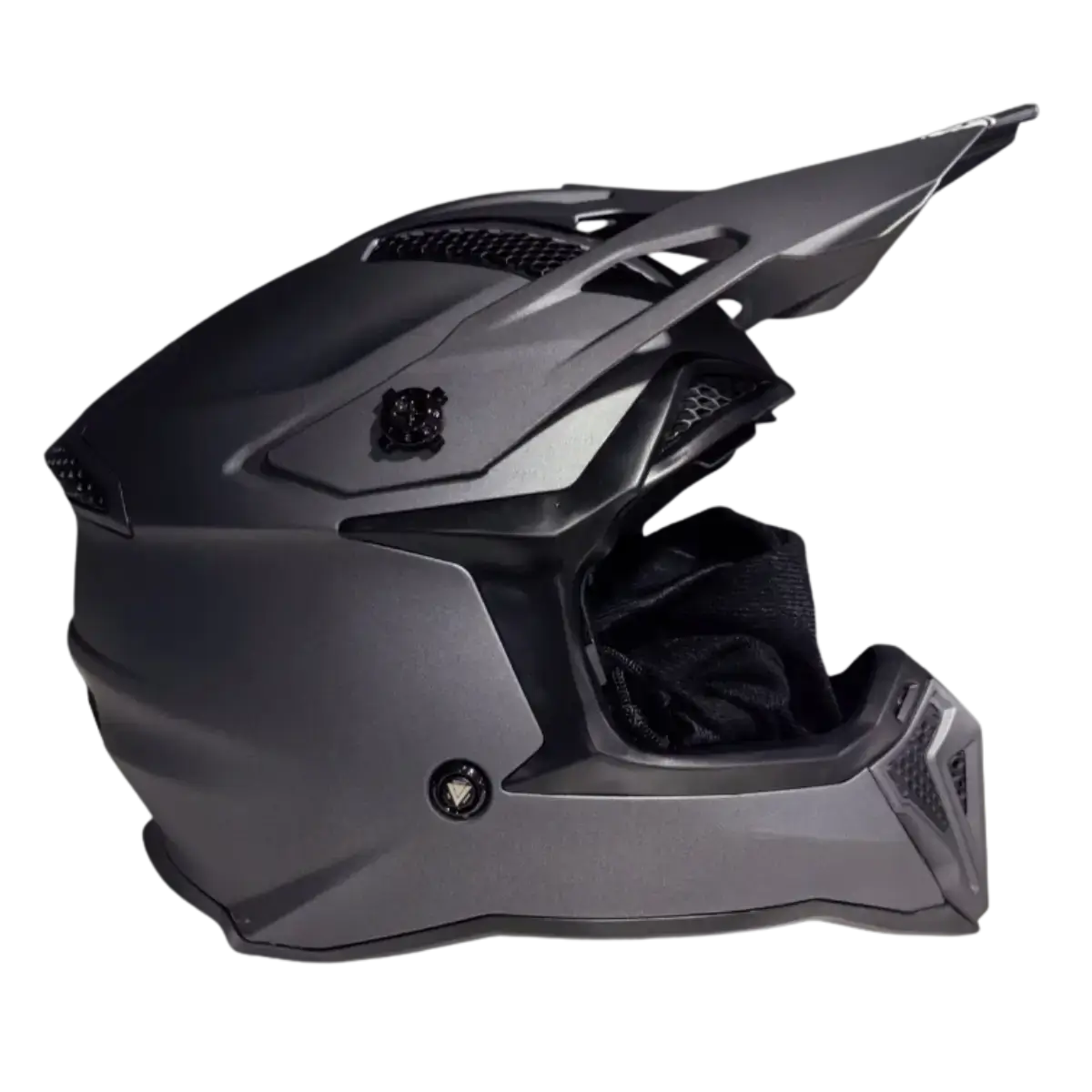 Κράνος μοτοσικλέτας Fgn A40 Γκρι ματ δεξιά πλευρά